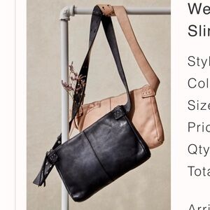 We The Free Calla Sling Bag, parchment ivory bone color. Adjustable strap